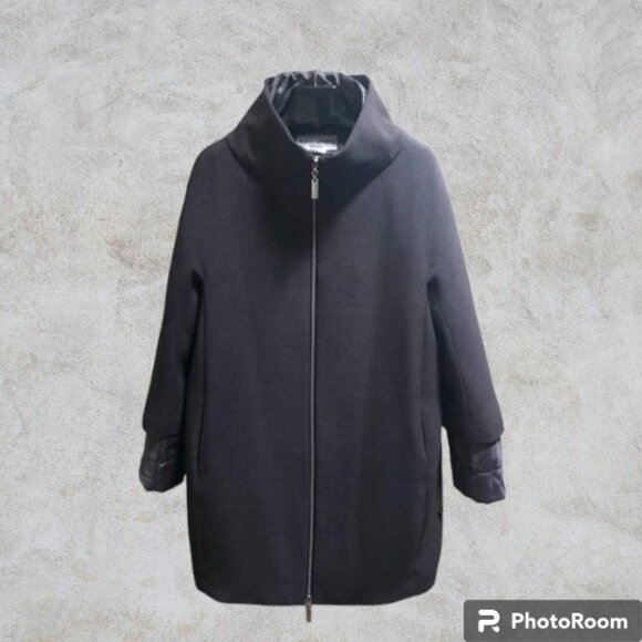 Gorgeous Nikki Jones 2 in 1 High Collar Gray Coat with Peuter Puffer Vest. - Picture 5 of 13